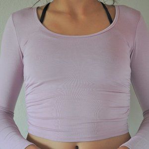 Purple Long Sleeve Crop Top